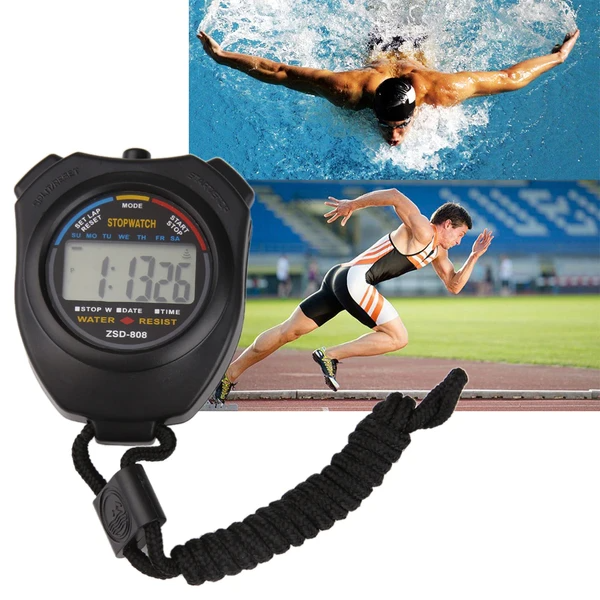 2PCS SET Digital Stopwatch Sports Counter Chronograph Date Timer Odometer Watch - view 5