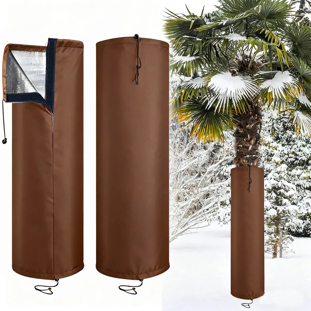 Palm Tree Root Protectors Winter Protection for Trees Root Self Adhesive Plant Trunk Insulation Cover with Drawstring