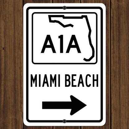 Miami Beach Florida Highway Sign Metal Wall Decor Souvenir Art - view 6