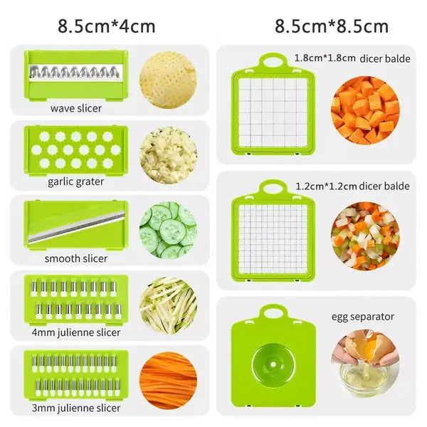 Nice Smart 15tlg. Gemüseschneider Gemüsehobel Zerkleinerer Zwiebel Manuell Dicer - view 3