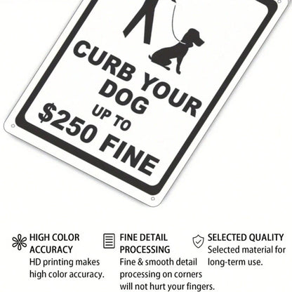 Curb Your Dog Metal Tin Sign, Regulations Caution Plaque, 8x12in Unframed Wall Decor, Wall Decor - view 4