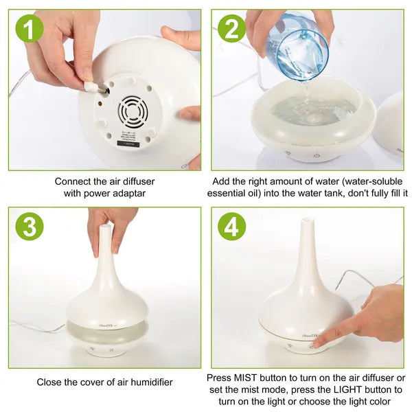 200ml Cool Mist Humidifier Ultrasonic Aroma Essential Oil Diffuser W/7 Color LED Lights Waterless Auto Off For Office - view 3