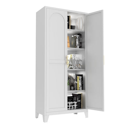 71'' 2 Shapely Doors Cabinet, Metal Storage Cabinet With Doors And Adjustable Shelves, For Bedroom, Living Room - view 5
