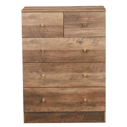 Gray Particleboard With Linen-textured Melamine Finish, 66 x 40 x 91cm, 3+2 Drawers - view 5
