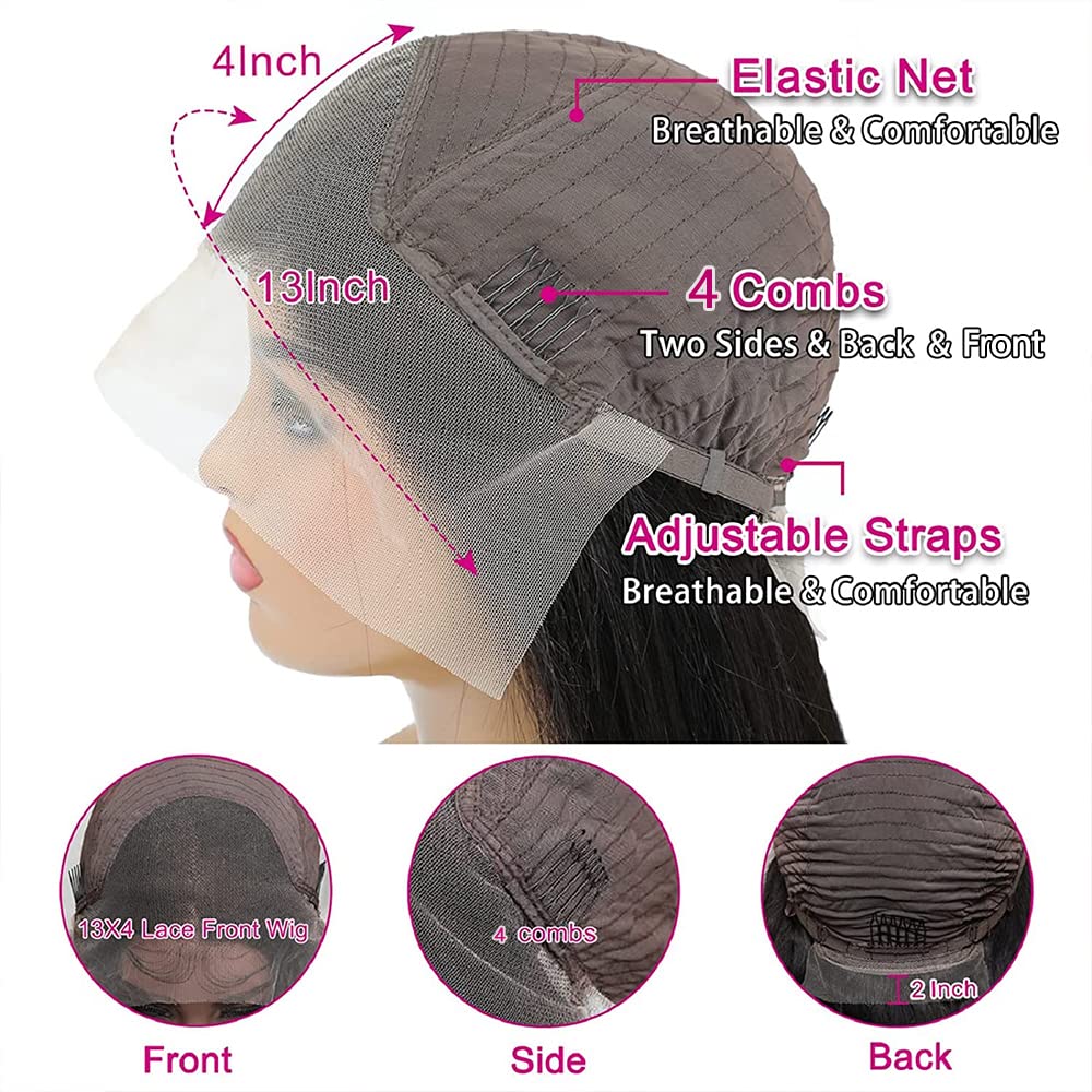 13x4 Lace Front Human Hair Wigs Natural Color Body Wave Density - view 6