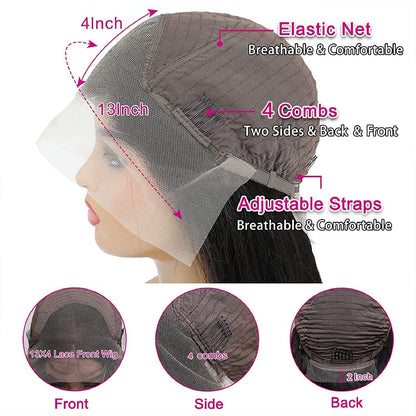 13x4 Lace Front Human Hair Wigs Natural Color Body Wave Density - view 6