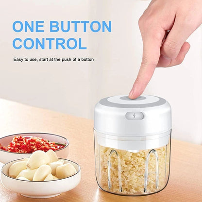 Electric 300ML Garlic Press Chopper Chili Onion Fruits Meat Mincer Blender Mixer - view 2