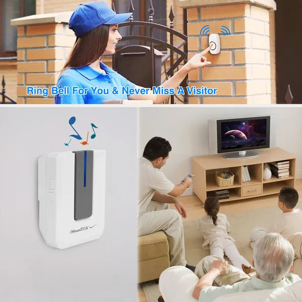Wireless Doorbells Rings 1000FT Operating Range IP44 Waterproof Door Chime - view 3