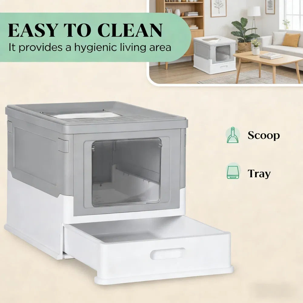 Stainless Steel Enclosed Litter Box for Cats - view 4