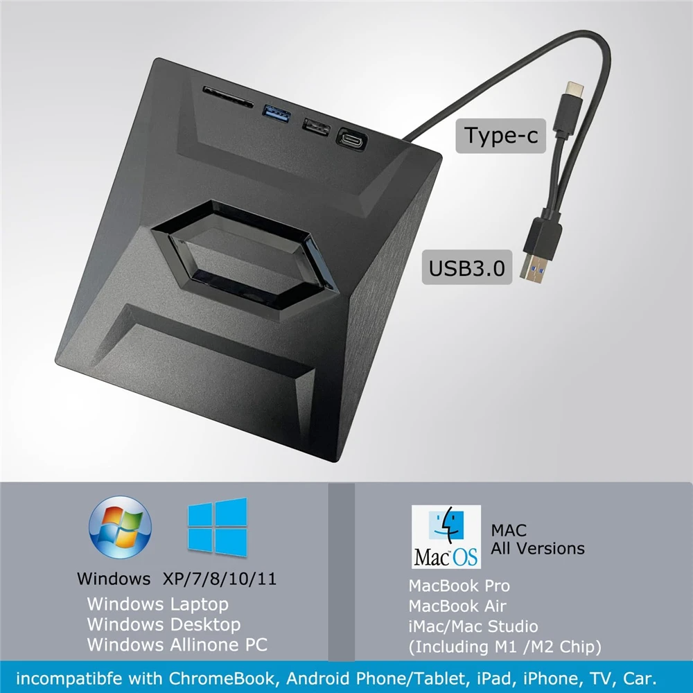 Grabadora externa de CD/DVD USB 3.0