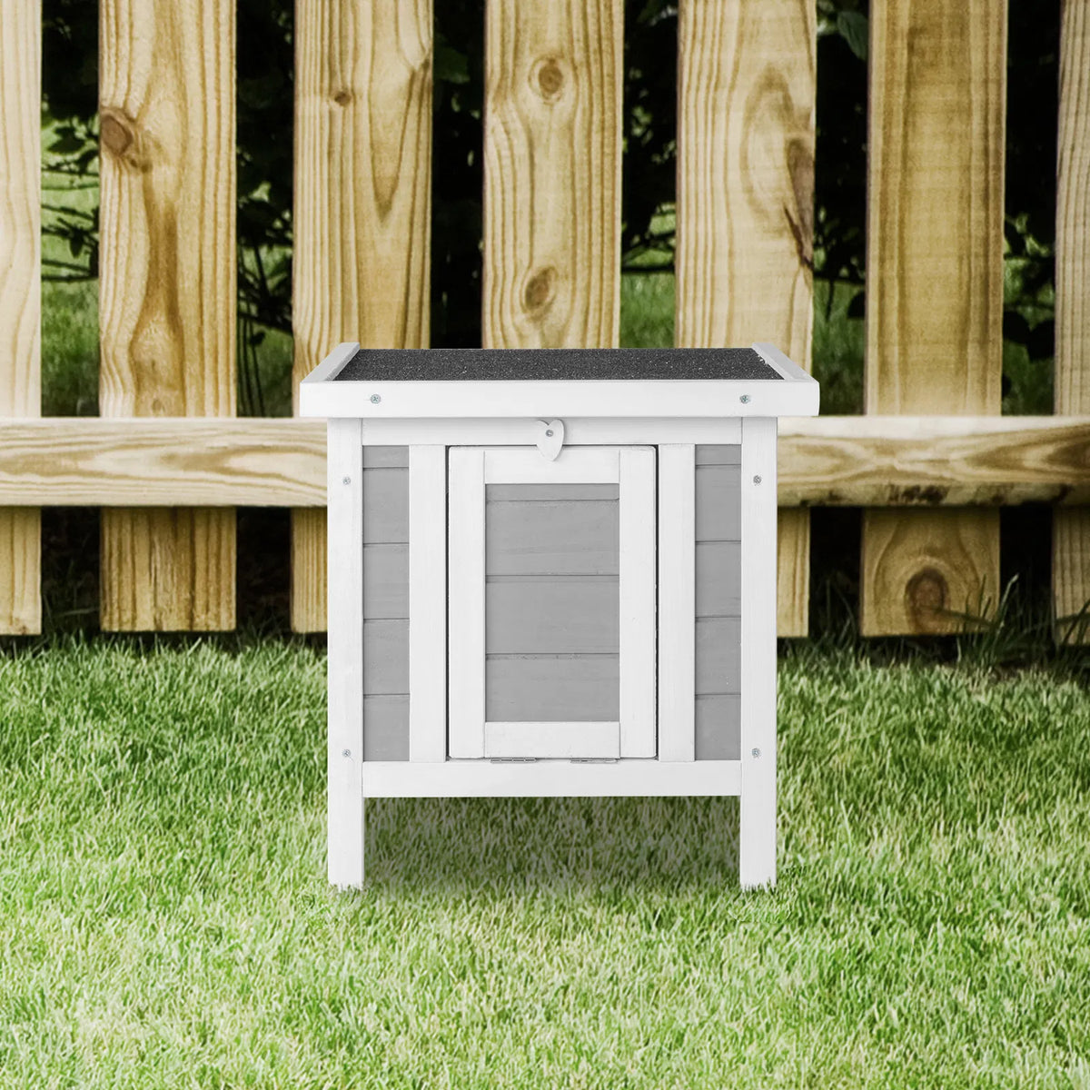 20" Wooden Waterproof Rabbit Hutch Pet Bunny Small Animal House Habitat Gray - view 3