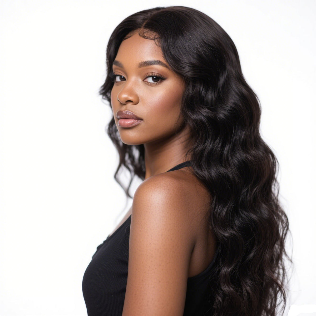 4x6 Lace Closure Wig Human Hair Natural Color Body Wave - view 3