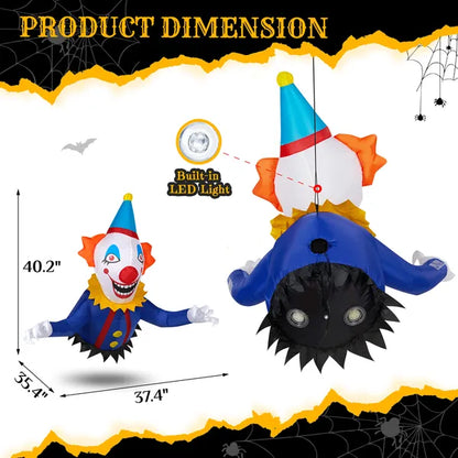 3.3 FT Halloween Inflatable Clown Broke Out From Window Outdoor Decorations - view 5