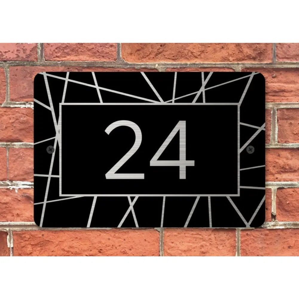 Custom House Address Sign Metal Plaque Gold Silver Numbers - view 8