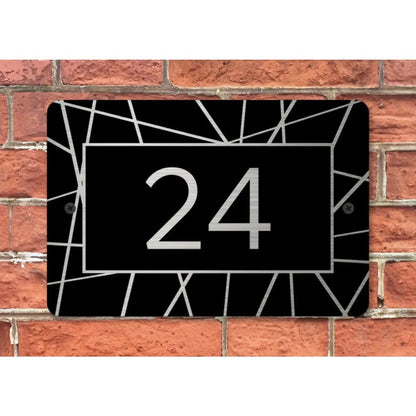 Custom House Address Sign Metal Plaque Gold Silver Numbers - view 8