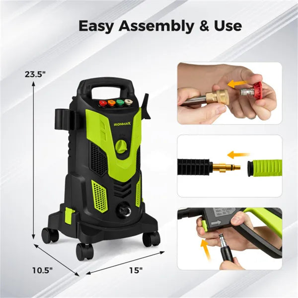 Green Black 2300 PSI Electric Pressure Washer With 4 Quick-Connect Nozzles & Soap Bottle - view 3