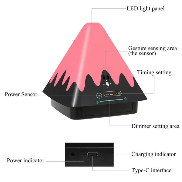 Touch Control Night Light 8-Color Change 6 Level Dimmable Light Brightness Table Lamp Portable Timer Lamp - view 3
