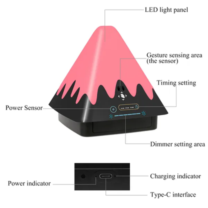 Touch Control Night Light 8-Color Change 6 Level Dimmable Light Brightness Table Lamp Portable Timer Lamp - view 3