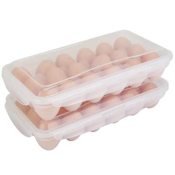 2Pcs Egg Holder Stackable Plastic Egg Storage Box Egg Rack - view 4