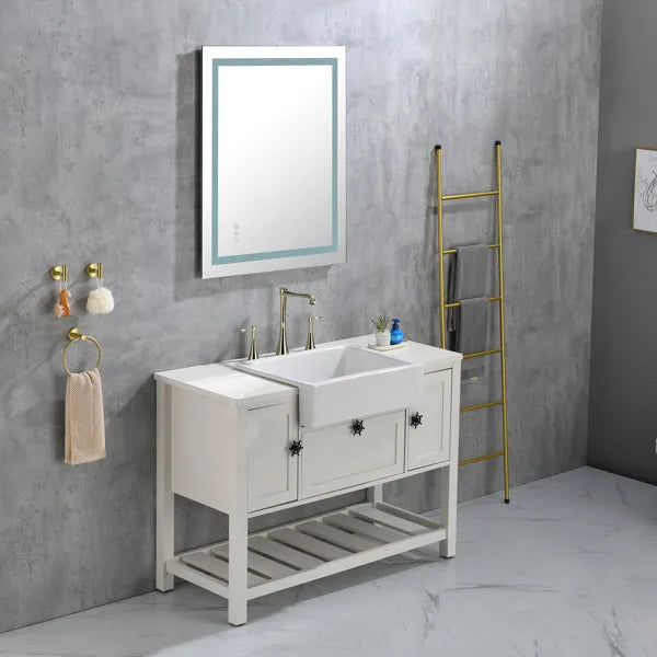 40x30 Inch LED Bathroom Mirror with Frontlit and Backlit, Wall Mounted Vanity Mirror with Smart Touch Button, Anti-Fog - view 4