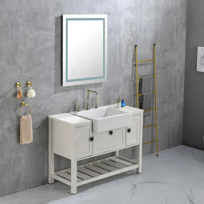 40x30 Inch LED Bathroom Mirror with Frontlit and Backlit, Wall Mounted Vanity Mirror with Smart Touch Button, Anti-Fog - view 4