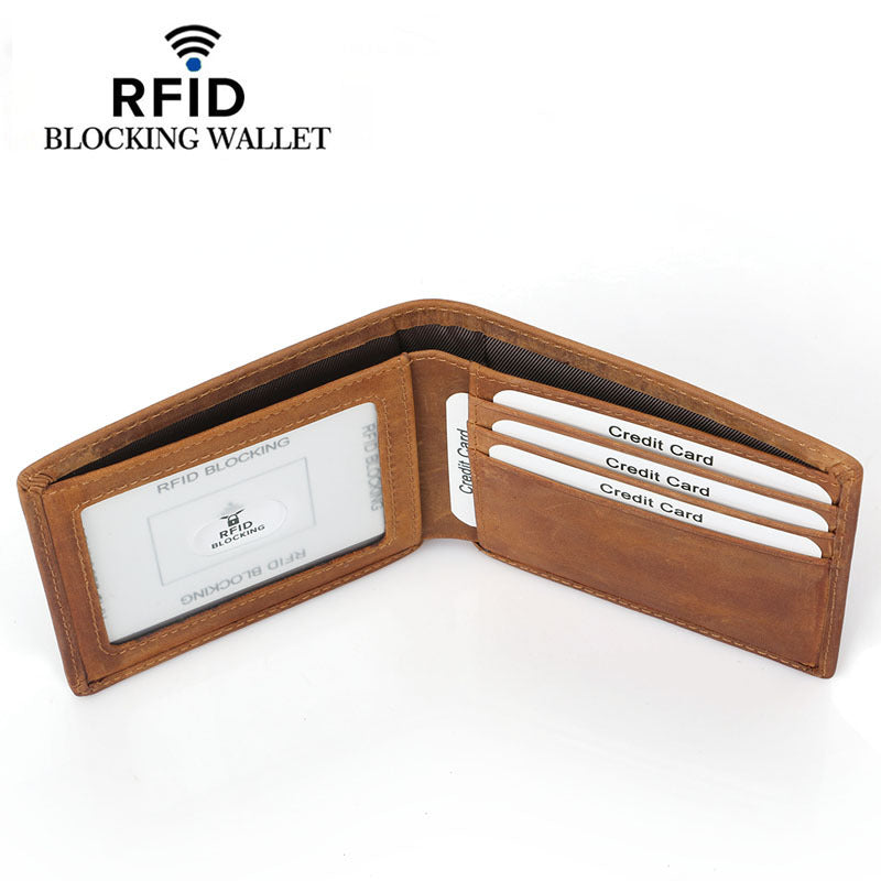 RFID Leather Bifold Retro Men's Wallet - view 3