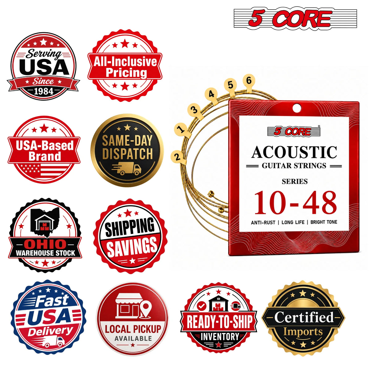 5 Core Guitar Strings 4/5/6 String Set for Acoustic Electric Bass Ukulele - view 9