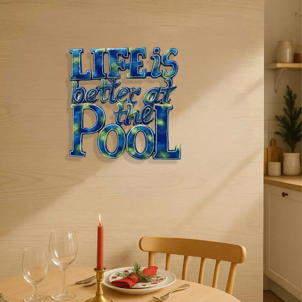 Tropical Coastal Summer Poolside iron Wall Art Decor - view 2