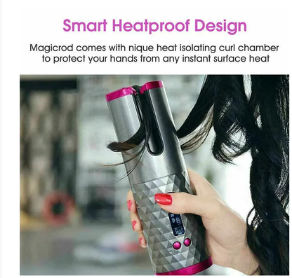 Hair Curler LCD Cordless Auto Rotating Waver Curling Iron Ceramic Wireless USA - view 5