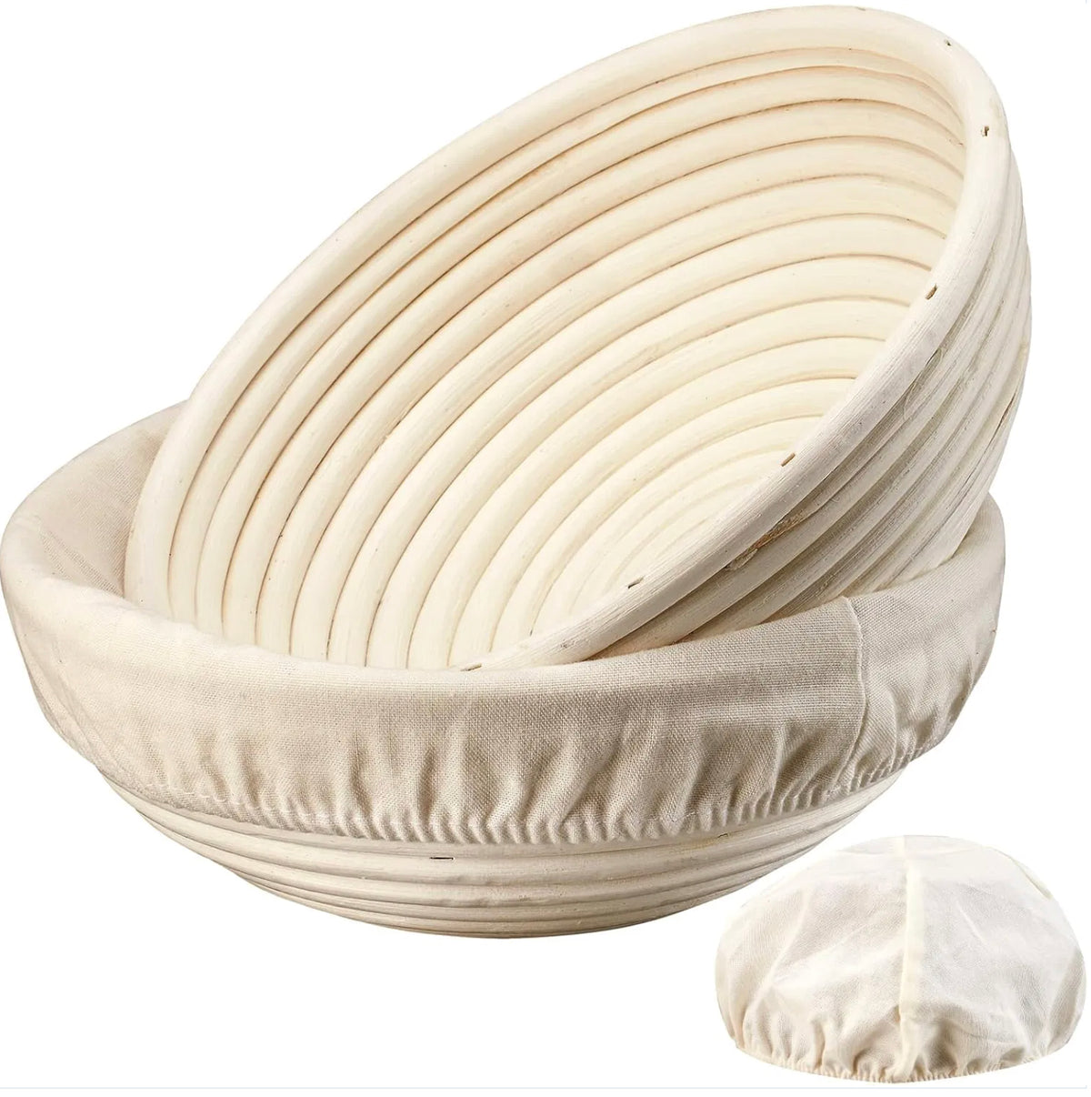 Banneton Bread Proofing Basket - 9 Inch Banneton Basket Set Of 2 Sourdough Proofing Basket Round Proofing Bowls