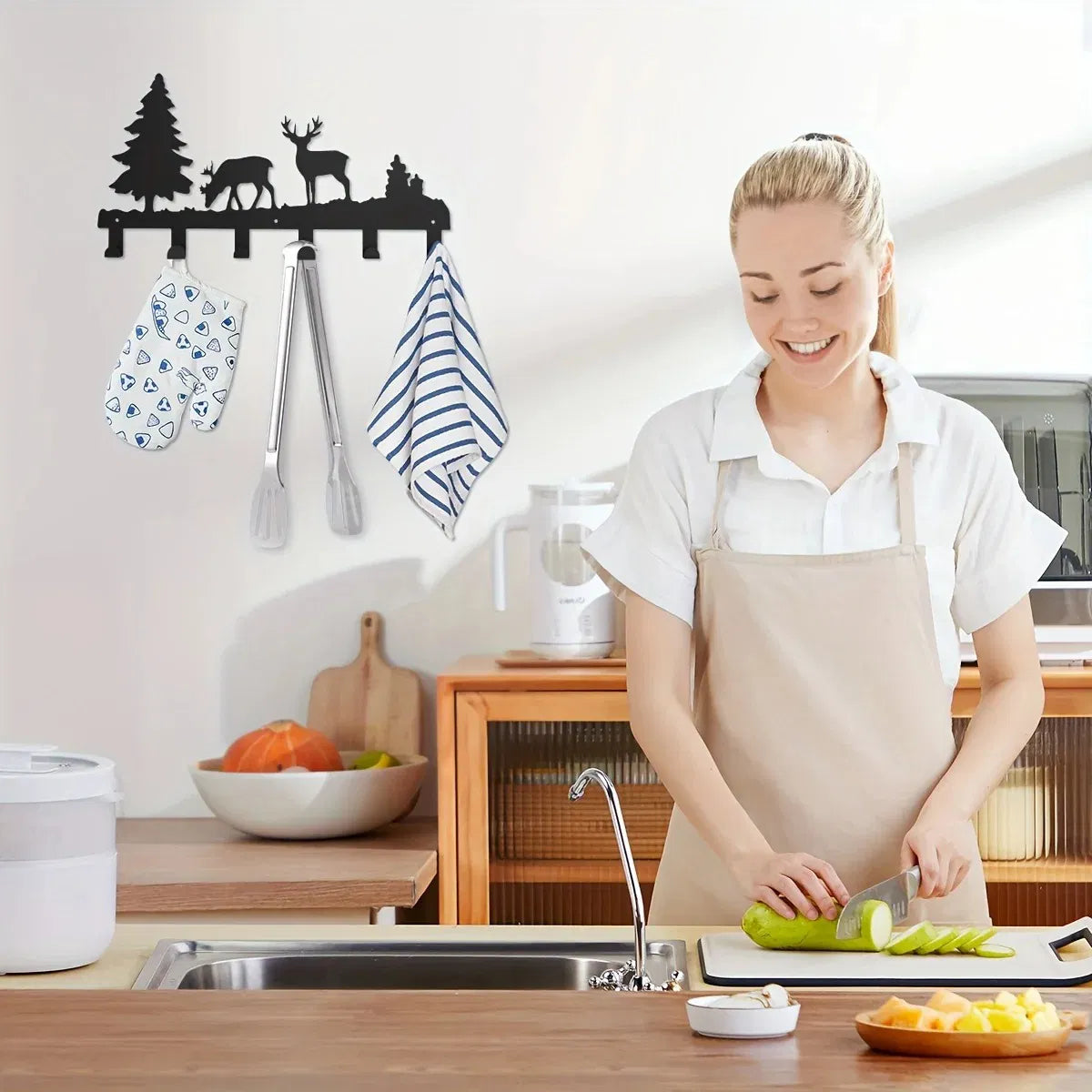 Matte Black Wall Hooks Heavy Duty Adhesive Mount for Entryway Bathroom Kitchen Storage Organization - view 6