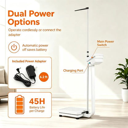 Medical Height & Weight Physician Scale, HighPrecision Sensor Digital Body Scale with Adapter & Battery Dual Power - view 7