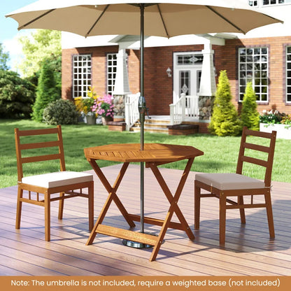 35.5 Inch Solid Wood Patio Dining Table Octagon Table With 1.97 Inch Umbrella Hole - view 7