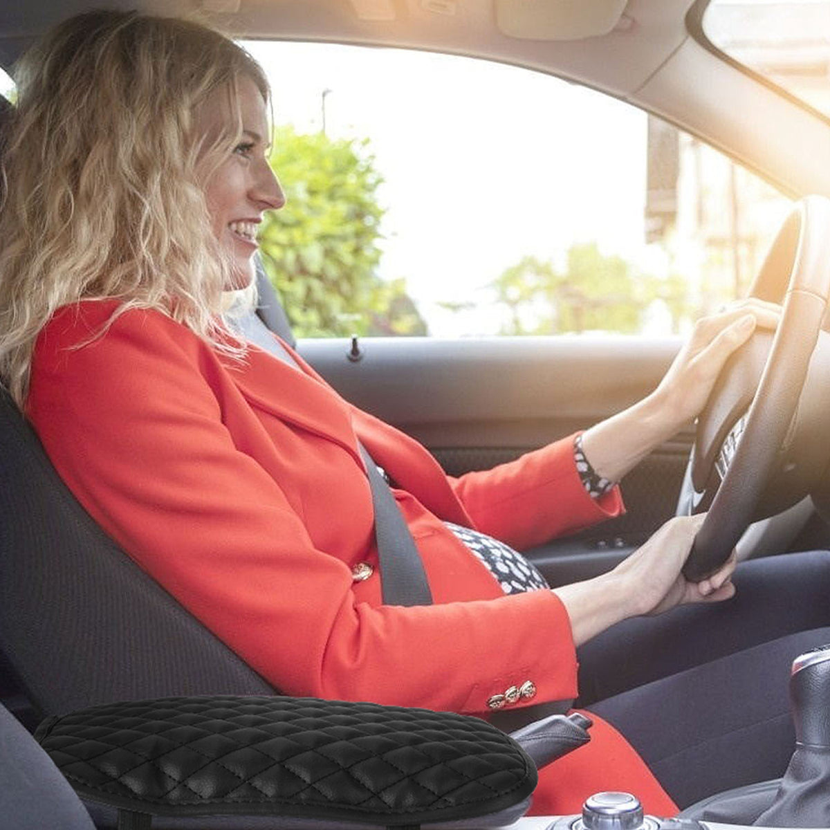 1Pc Car Armrest Pad Cover PU Leather Auto Center Console Seat Box Cover Protector Car Accessories Armrest Cushion Pad - view 9