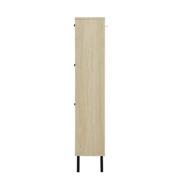 Rattan 3 Door Shoe Rack, Freestanding Modern Shoe Storage Cabinet, For Entryway - view 2