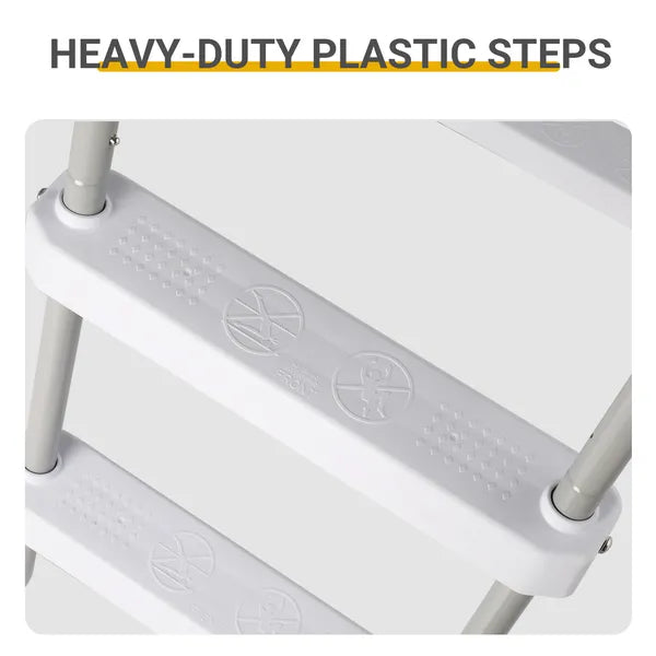 4-Step 52in Pool Ladder Iron Grey Frame & White Steps - view 2