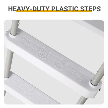 4-Step 52in Pool Ladder Iron Grey Frame & White Steps - view 2