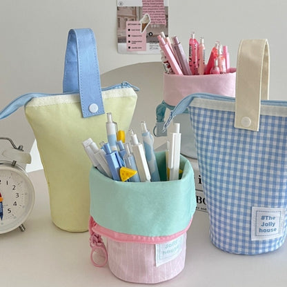 Foldable Standing Pencil Pen Case With Compartments Large Capacity Pencil Pouch Bag School Aesthetic Supplies For Girls - view 5