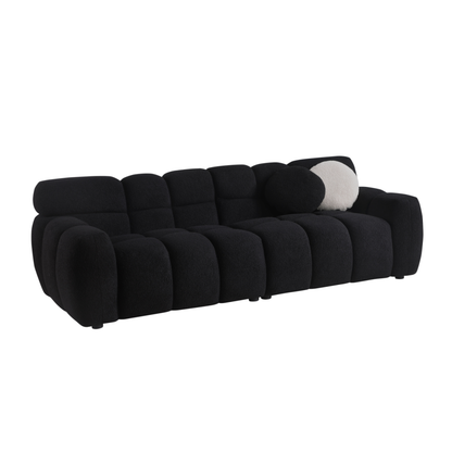 87.4 Length,35.83inch Deepth,human Body Structure For USA People, Marshmallow Sofa,boucle Sofa,3 Seater, Black BOUCLE - view 5
