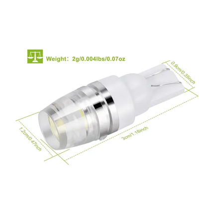 10PCS T10 LED Bulbs 194 LED Lights 12V 1W 5730 Xenon White Wedge - view 4