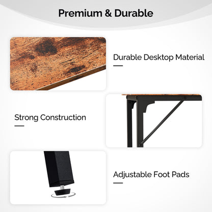 43-Inch Bar Table (Brown) - 209 Lbs Capacity Pub Height Table With Durable MDF Top & Metal Frame - view 2
