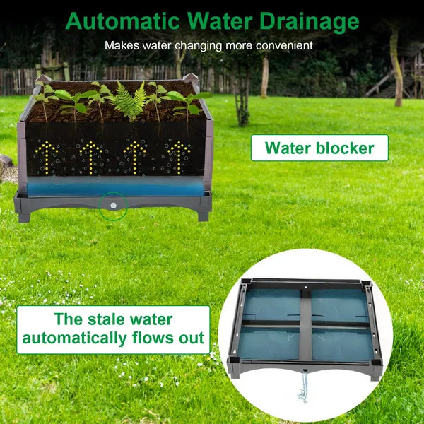 Raised Garden Bed Plant Growth Box With Self-watering System For Garden Patio Balcony Elevated Planter Box For Flowers - view 4