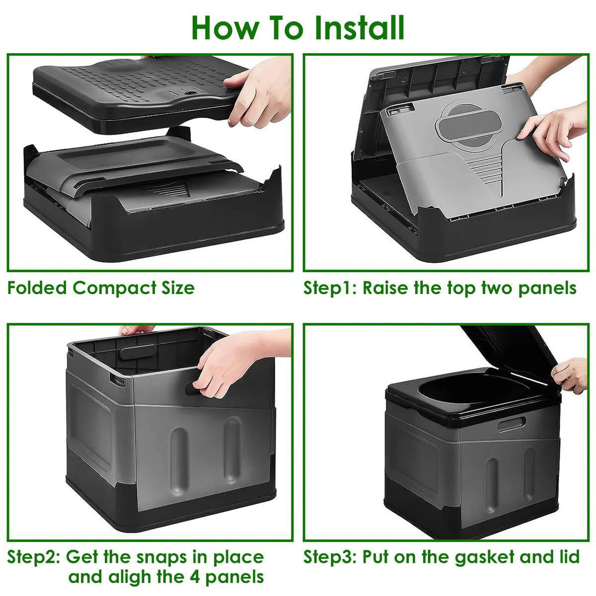 Portable Toilet with Carry Bag Foldable Emergency Toilet with Lid Trash Bags Camping Toilet Foldable Toilet for Car - view 10