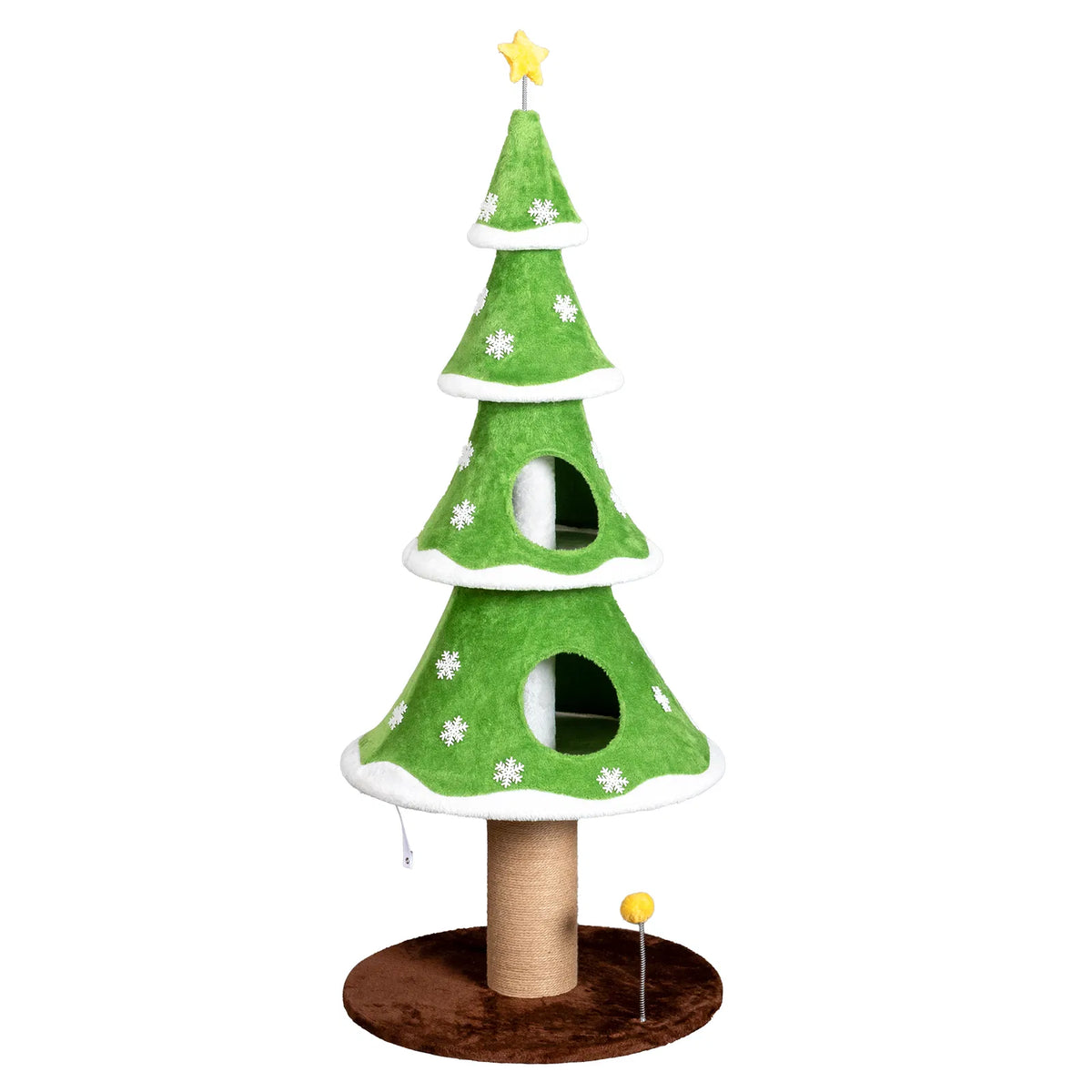 59in Large Tall Christmas Tree Cat Tower with 2 Cat Condos & Scratching Post - view 8