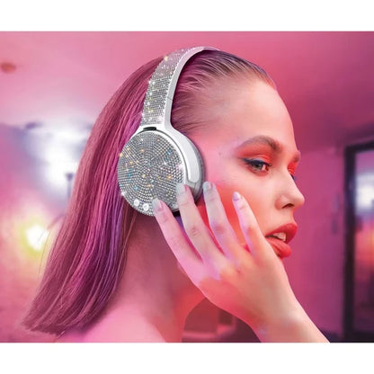 Bling Wireless / Wired Bluetooth Headphones: Adjustable Over-Ear Design - view 2