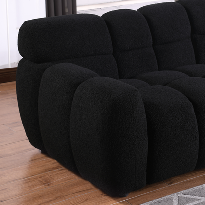 87.4 Length,35.83inch Deepth,human Body Structure For USA People, Marshmallow Sofa,boucle Sofa,3 Seater, Black BOUCLE - view 7