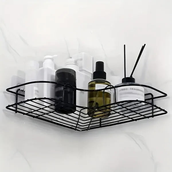 1pc Wall Mounted Bathroom Shelf, Shower Caddy Rack, No Punching Triangle Storage Rack For Bathroom Kitchen