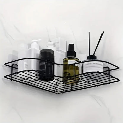 1pc Wall Mounted Bathroom Shelf, Shower Caddy Rack, No Punching Triangle Storage Rack For Bathroom Kitchen