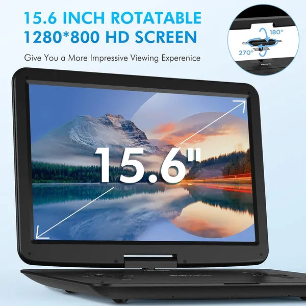 17.9" Portable DVD Player With 15.6" HD Swivel Screen, Support Multiple DVD CD Formats/USB/SD Card/Sync TV - view 4