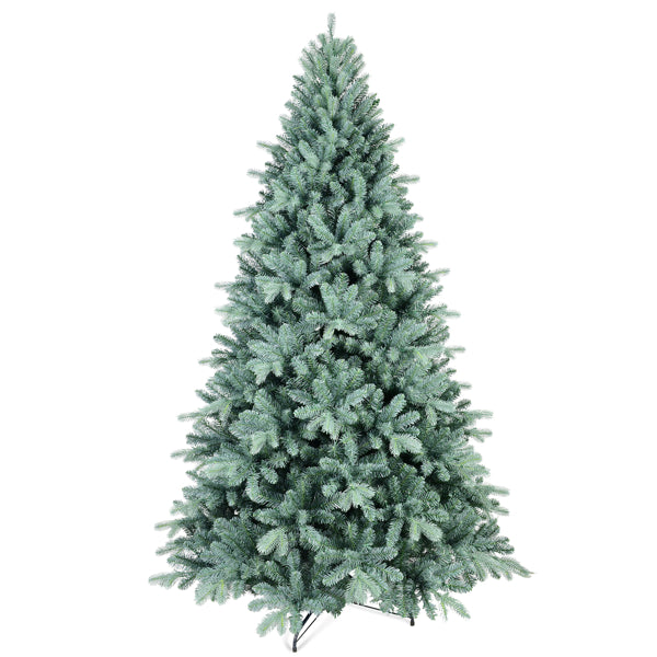 Artificial 6ft Blue Green Tint Christmas Tree With 1390 PE PVC Mixed Branch Tips, Memory Wire Iron Wire
